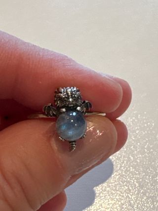 Anillo Dragón con Piedra Azul y Plata