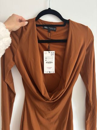 Vestido Zara Marrón Talla XS