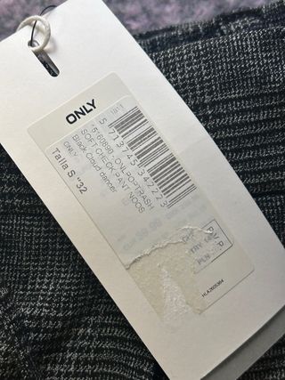 Pantalón Only gris cuadros talla S Nuevo