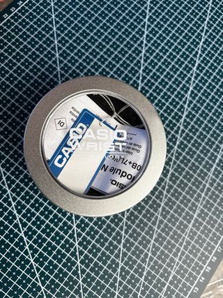 Casio F-91W Pantalla Ámbar Correa de Cuero