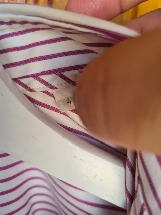 Camisa Emidio Tucci Riscas Rosa e Branco