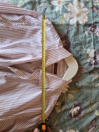 Camisa Emidio Tucci Riscas Rosa e Branco