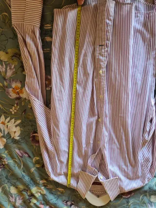 Camisa Emidio Tucci Riscas Rosa e Branco