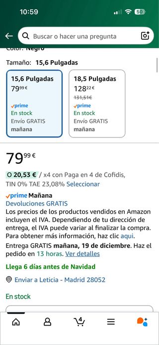 Monitor Portátil YODOIT 15.6 Negro