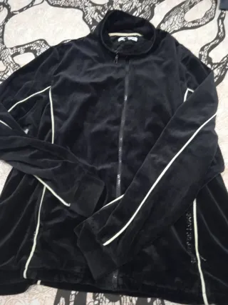 Chaqueta Punto Roma Terciopelo Negro Talla L