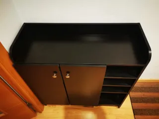 Mueble zapatero madera negro