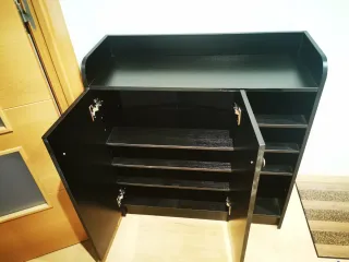 Mueble zapatero madera negro
