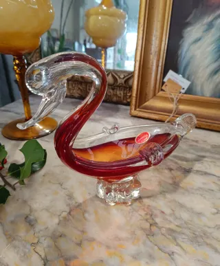 Figura Cisne Cristal Murano Italy