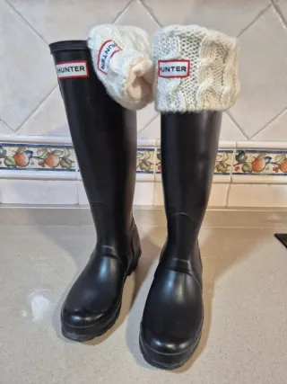 Botas Hunter Negras Talla 35 con Calcetines