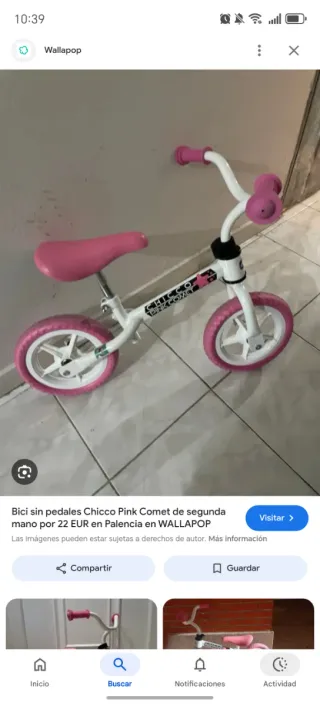 Bici sin pedales Chicco Pink Comet
