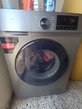 Lavadora TCL 9 kg Gris