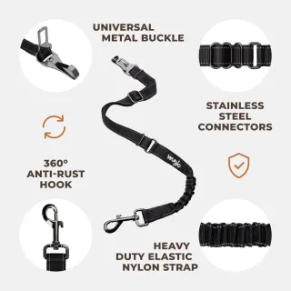 CINTURA DI SICUREZZA PER CANI CANE GUINZAGLIO