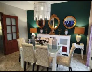 Juego de 6 sillas de salón tapizadas