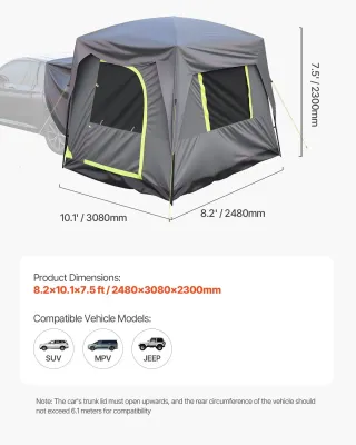 Tenda da Campeggio per Auto 248 x 308 x 230 cm