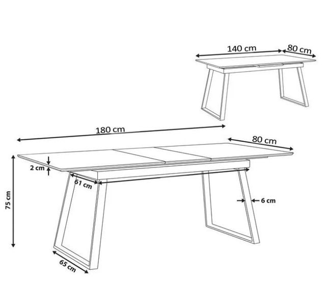 Mesa de comedor extensible 140(180)x80cm