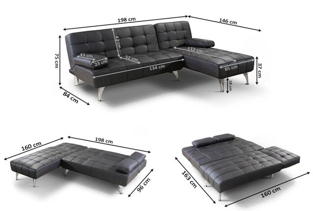 Sofá Cama AROA - Chaise Longue XS 3 Plazas