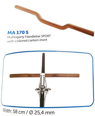 Manillar Bici Caoba y Carbono Hecho a Mano MA170S