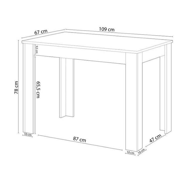 Mesa Auxiliar Cloe 109x67cm + 4 Sillas