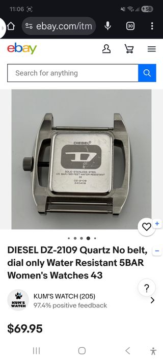 Reloj Diesel DZ-2019 Cuarzo Marrón/Plata