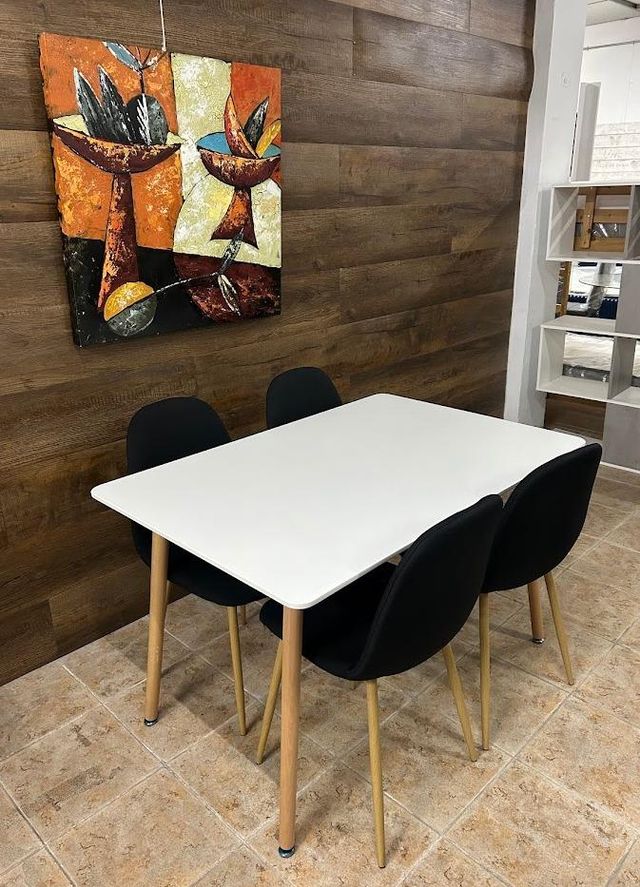 Mesa de madera nórdica 120x80cm comedor