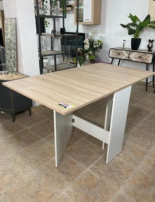 Mesa Libro extensible con alas plegables 140x77cm comedor Suecia