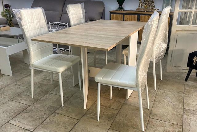 Mesa Libro extensible con alas plegables 140x77cm comedor Suecia