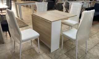 Mesa Libro extensible con alas plegables 140x77cm comedor Suecia