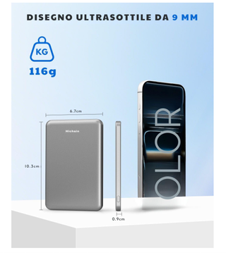 Powerbank Magnetico Magsafe 5000mAh Ultra Sottile