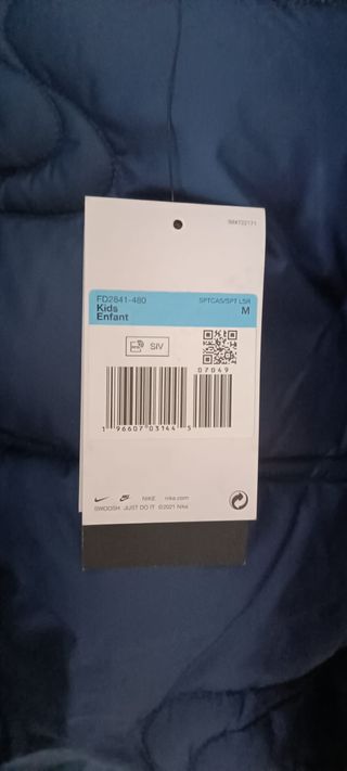 Abrigo acolchado Nike azul nuevo