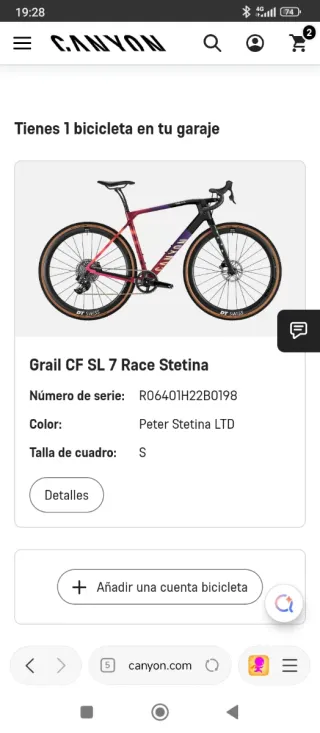 Canyon Grail CF SL 7.Talla S 164 -177