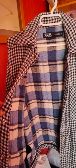 Camisa Overshirt Zara Cuadros M