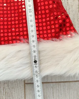 Gorra de Noel brillante roja y blanca