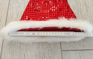 Gorra de Noel brillante roja y blanca