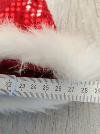 Gorra de Noel brillante roja y blanca