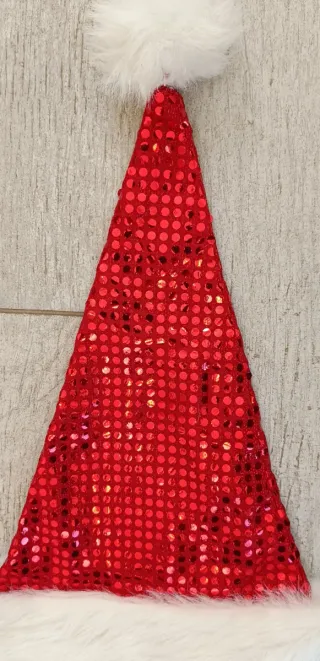 Gorra de Noel brillante roja y blanca