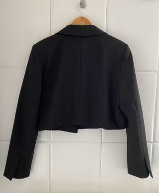 Blazer Corta Negra Zara Talla L
