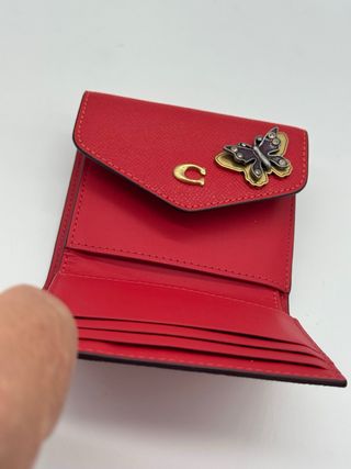 Cartera Coach Roja Mariposa Dorada