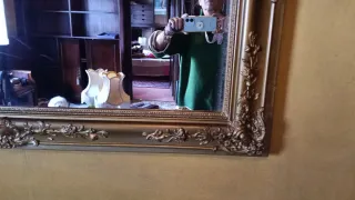 Espejo antiguo dorado labrado