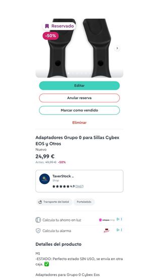 Lote Carro+Silla+Adaptadores Cybex para Yolanda