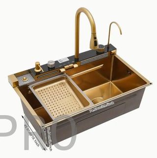 Fregadero Oro Multifunción con Pantalla Digital