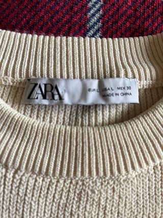 Jersey Zara Beige Manga Abullonada
