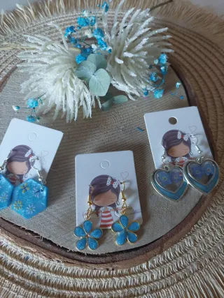 Colgantes flores naturales resina