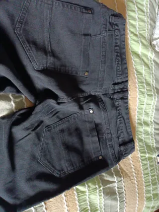 Pantalones Zara Hombre Talla 40 Azul/Gris