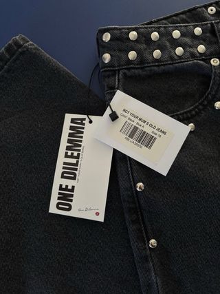 One Dilemma Jeans Estrellas Azules Tachuelas