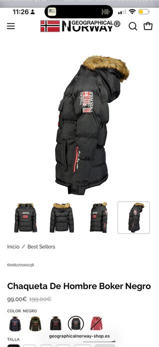 Chaqueta Geographical Norway Talla S Negra