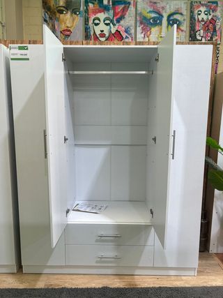 Armario 4 puertas con espejo y cajones