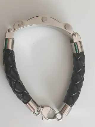 Pulsera Hombre Cuero y Acero