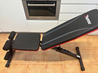 Banco musculación y kit mancuernas 40kg