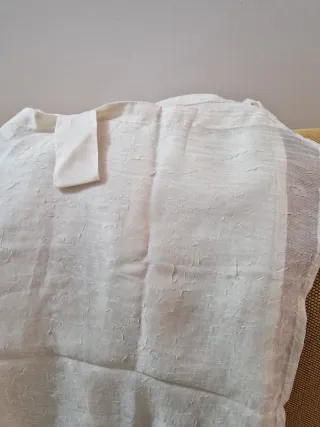 Tre tende lunghe da bastone blu/panna