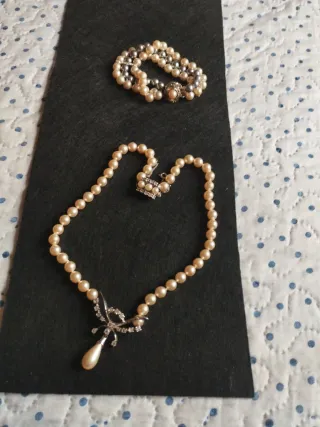 Conjunto de collar y pulsera Majorica